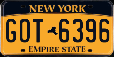 NY license plate GOT6396
