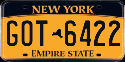 NY license plate GOT6422