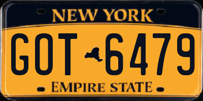 NY license plate GOT6479