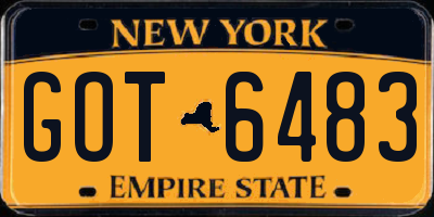 NY license plate GOT6483