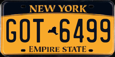 NY license plate GOT6499