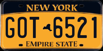 NY license plate GOT6521
