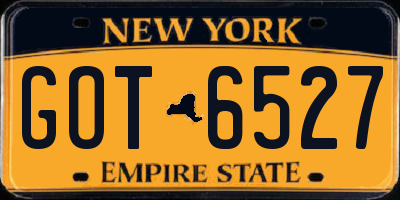NY license plate GOT6527