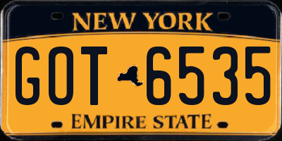 NY license plate GOT6535
