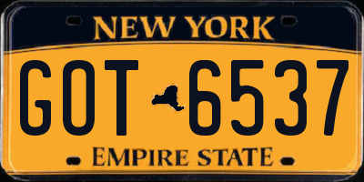 NY license plate GOT6537