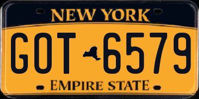 NY license plate GOT6579