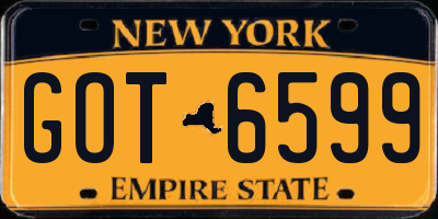 NY license plate GOT6599