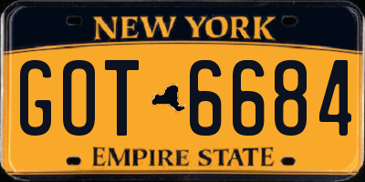 NY license plate GOT6684