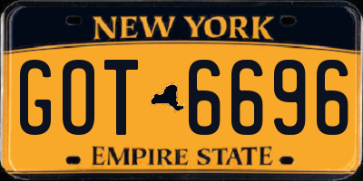 NY license plate GOT6696