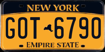 NY license plate GOT6790