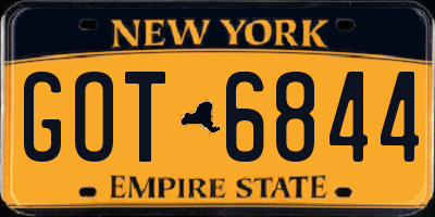NY license plate GOT6844