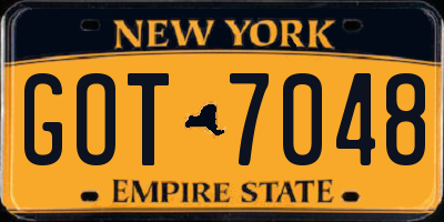 NY license plate GOT7048