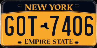 NY license plate GOT7406