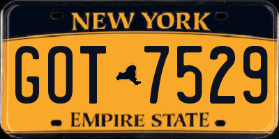 NY license plate GOT7529