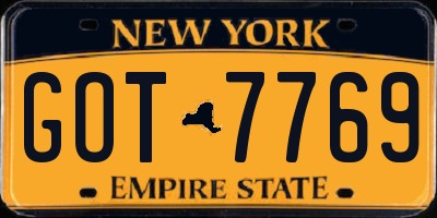 NY license plate GOT7769