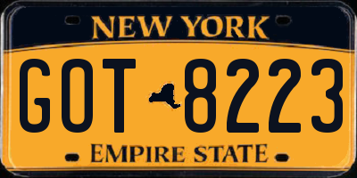 NY license plate GOT8223