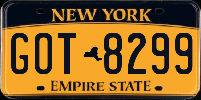 NY license plate GOT8299