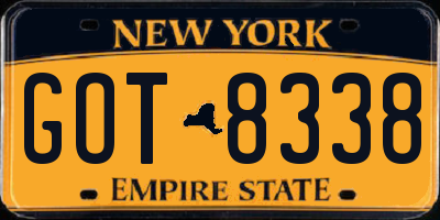 NY license plate GOT8338