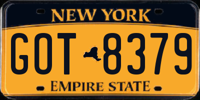 NY license plate GOT8379