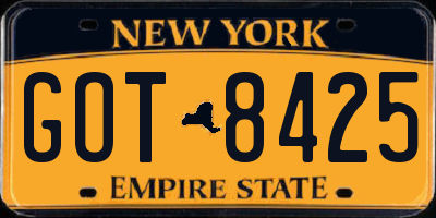NY license plate GOT8425