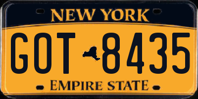 NY license plate GOT8435