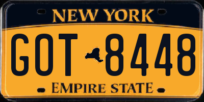 NY license plate GOT8448
