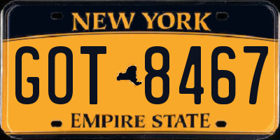 NY license plate GOT8467