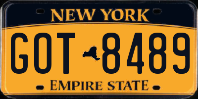 NY license plate GOT8489