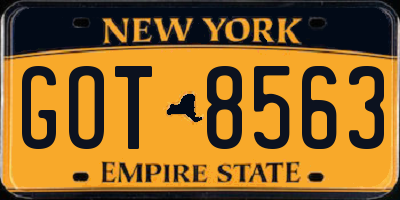 NY license plate GOT8563