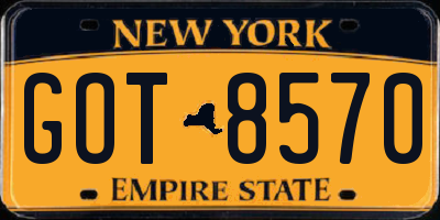 NY license plate GOT8570