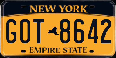 NY license plate GOT8642