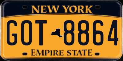 NY license plate GOT8864