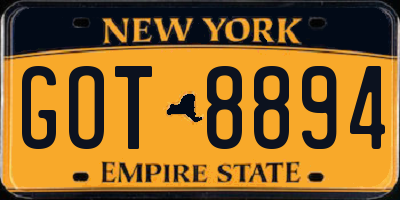 NY license plate GOT8894