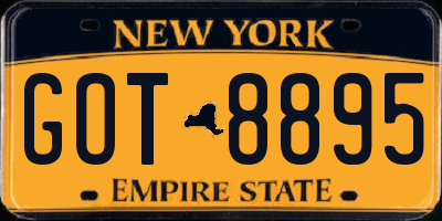 NY license plate GOT8895