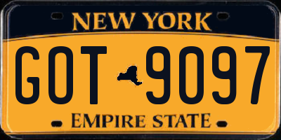 NY license plate GOT9097