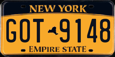 NY license plate GOT9148