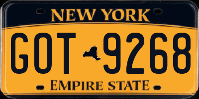 NY license plate GOT9268