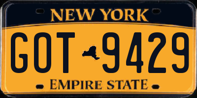 NY license plate GOT9429