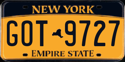 NY license plate GOT9727