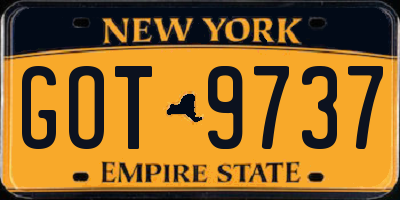 NY license plate GOT9737
