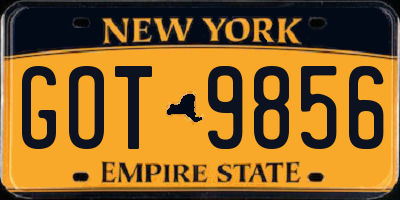 NY license plate GOT9856