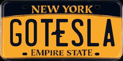 NY license plate GOTESLA