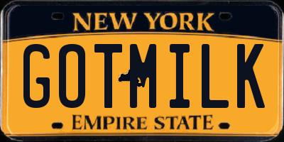 NY license plate GOTMILK