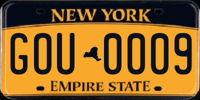 NY license plate GOU0009