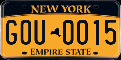NY license plate GOU0015