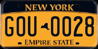 NY license plate GOU0028