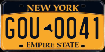 NY license plate GOU0041