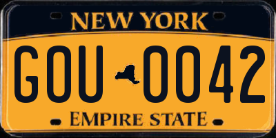 NY license plate GOU0042