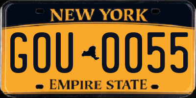 NY license plate GOU0055
