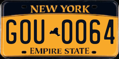 NY license plate GOU0064